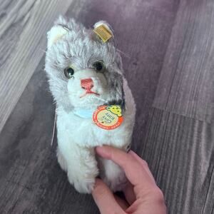 steiff germany dralon plush cosy kitty 1960s vintage stuffed animal